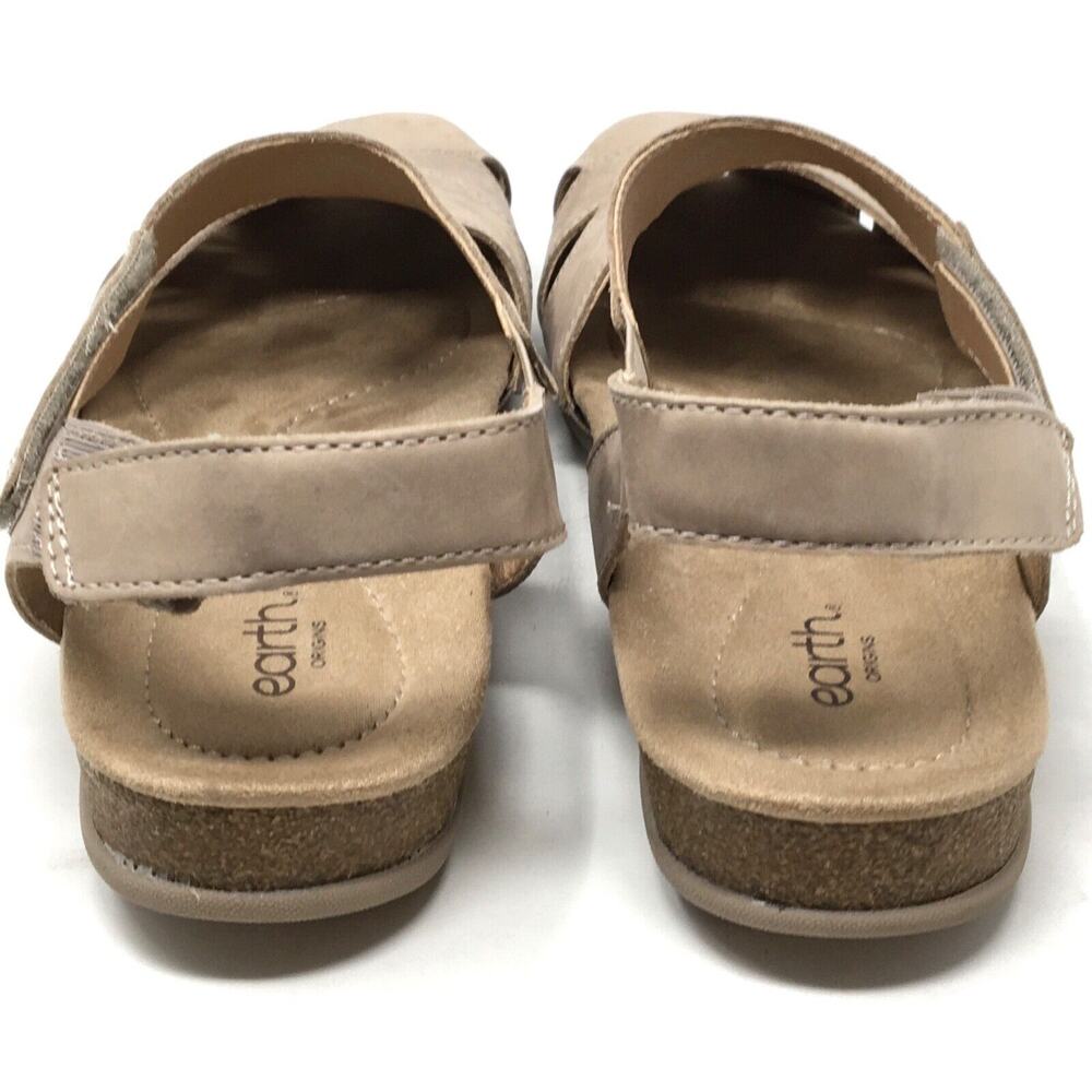 Earth Birdine Women's Neutral Taupe Leather Closed-Toe Slingback Sandal, 9M - Picture 6 of 8